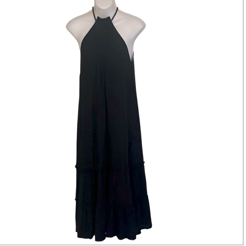 City Chic Womens Black Halter Boho Bohemian Maxi Sundress Sz S